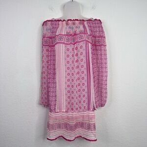 Lolita Taca St. Barth Dress Womens S Pink Floral‎ Sheer Boho Romantic Beachy